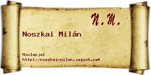 Noszkai Milán névjegykártya