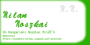 milan noszkai business card